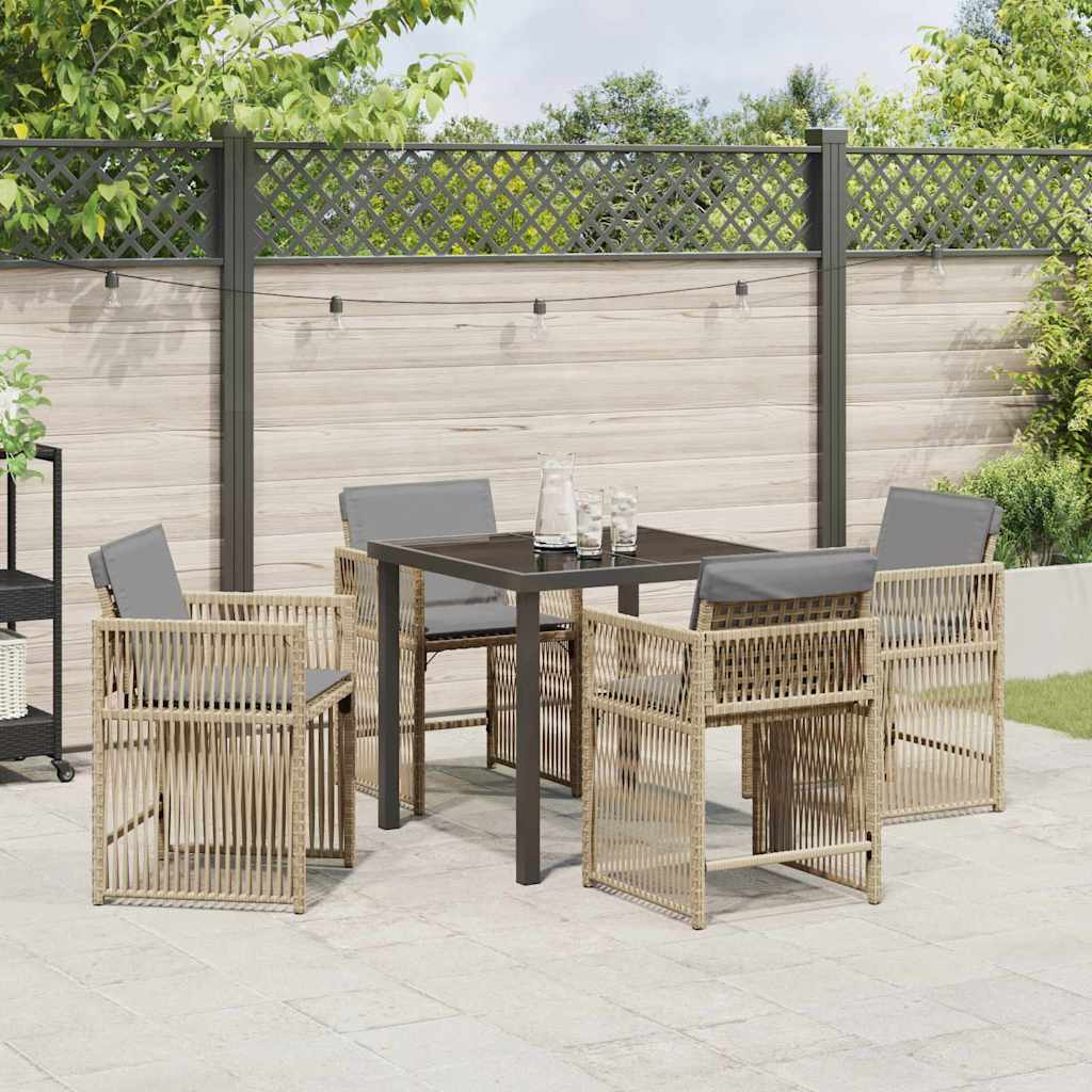 Have Spisebordssæt 5 stk. Beige polyrattan