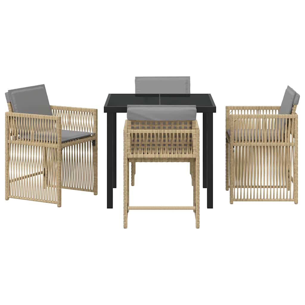 Have Spisebordssæt 5 stk. Beige polyrattan