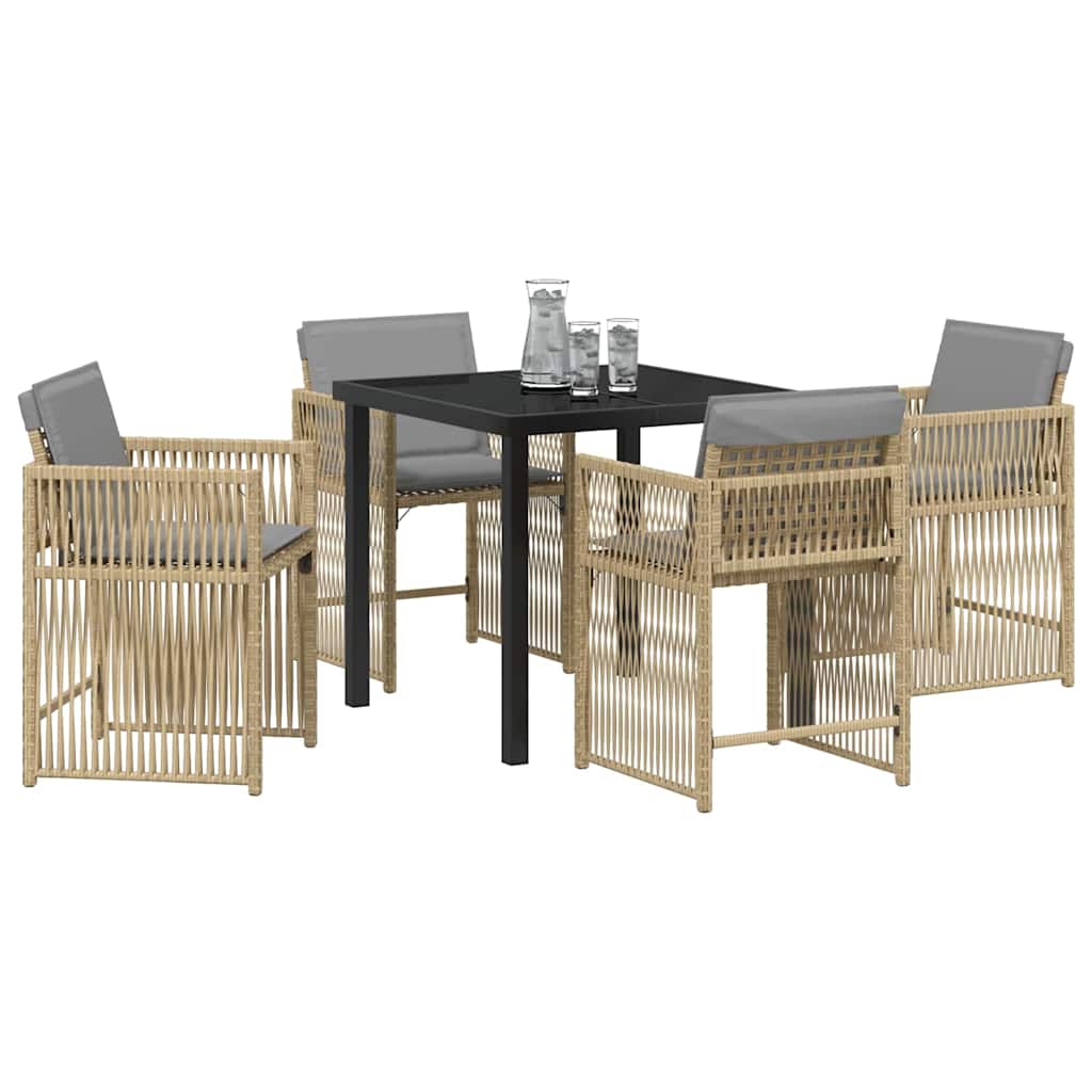 Have Spisebordssæt 5 stk. Beige polyrattan