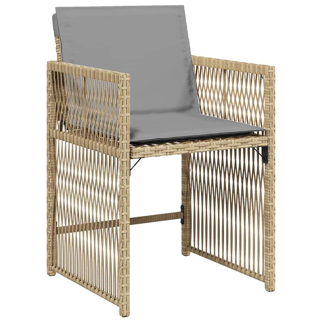 Have Spisebordssæt 9 stk. Beige polyrattan