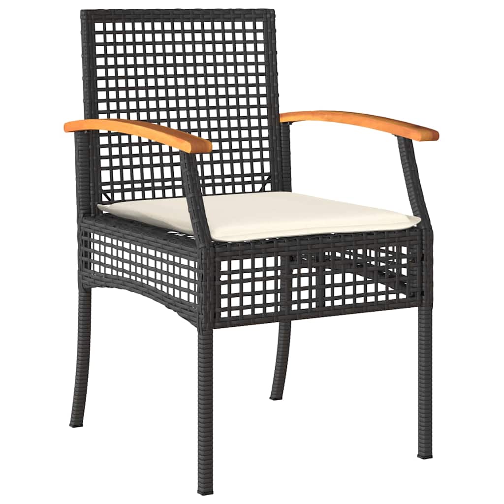 Have Spisebordssæt 9 stk. Sort Rattan