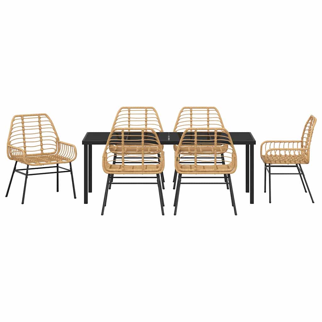 Have Spisebordssæt 7 stk. Brun polyrattan