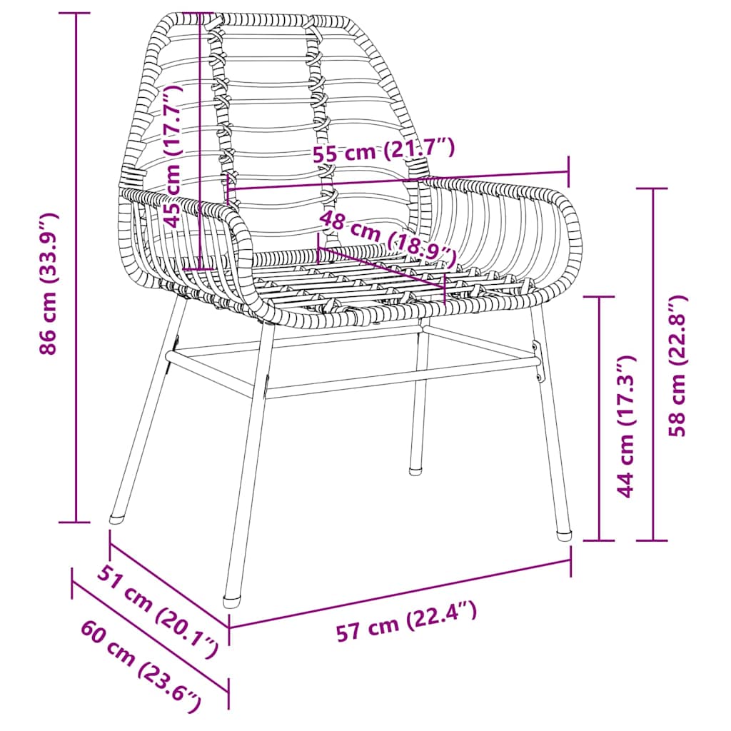 Have Spisebordssæt 7 stk. Brun polyrattan