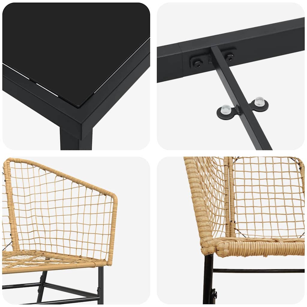 Have Spisebordssæt 7 stk. Brun polyrattan