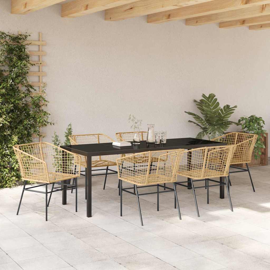 Have Spisebordssæt 7 stk. Brun polyrattan