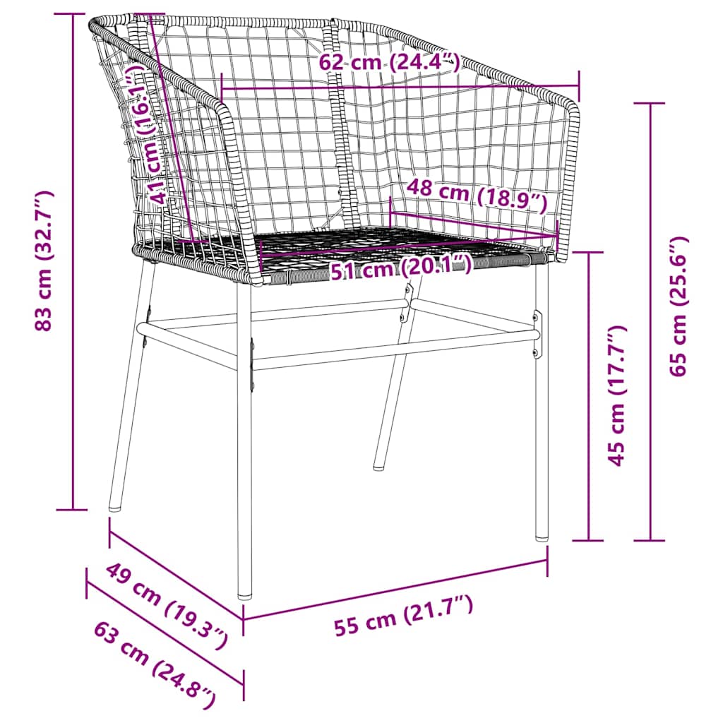 Have Spisebordssæt 7 stk. Brun polyrattan