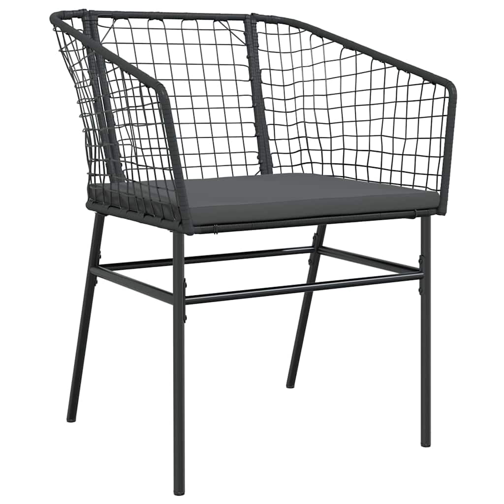 Have Spisebordssæt 9 stk. Sort polyrattan