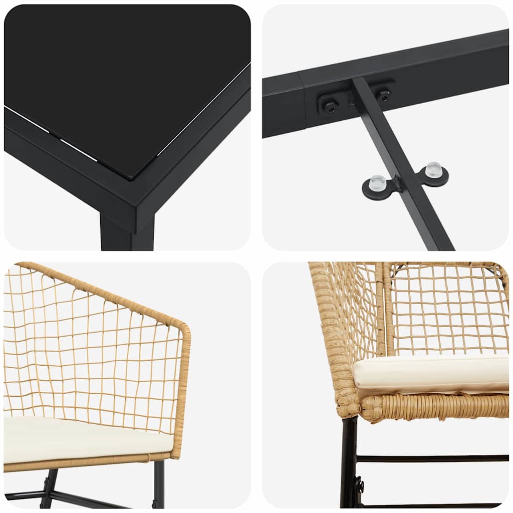 Have Spisebordssæt 7 stk. Brun polyrattan