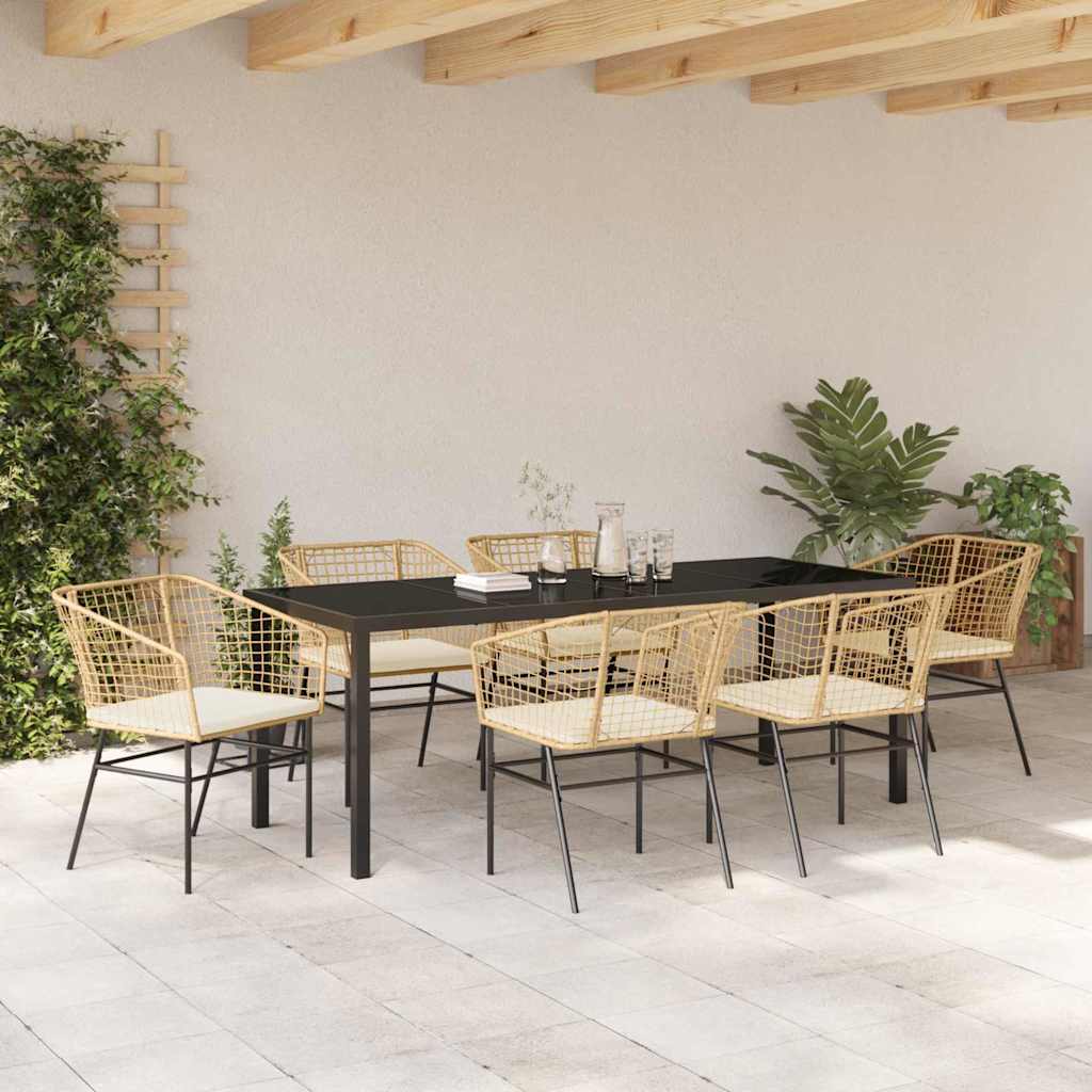 Have Spisebordssæt 7 stk. Brun polyrattan