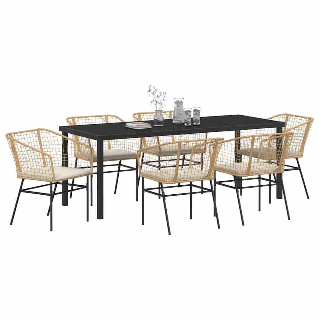 Have Spisebordssæt 7 stk. Brun polyrattan