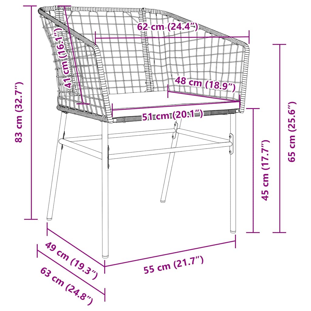 Have Spisebordssæt 7 stk. Brun polyrattan