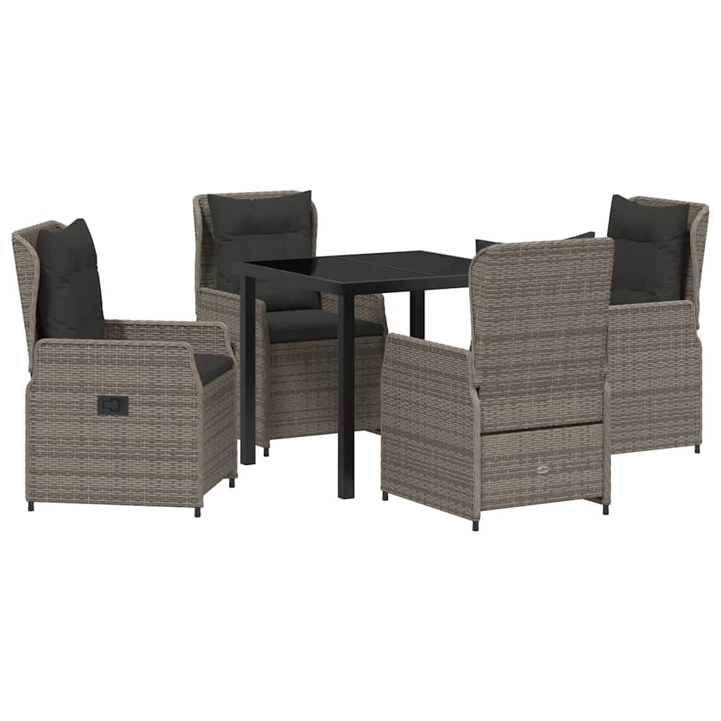 Have Spisebordssæt 5 stk. Grå polyrattan