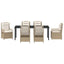 Have Spisebordssæt 7 stk. Beige og cremehvid polyrattan