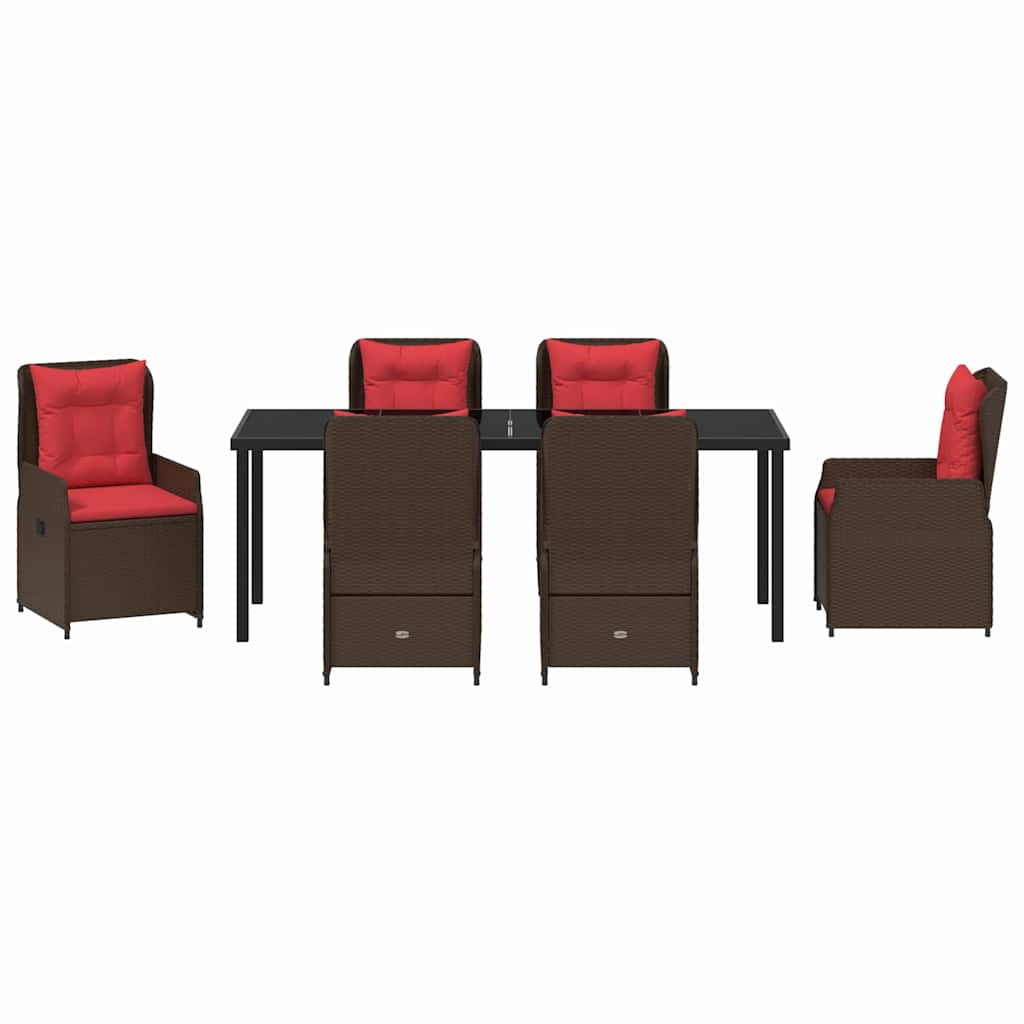 Have Spisebordssæt 7 stk. Brun Poly rattan