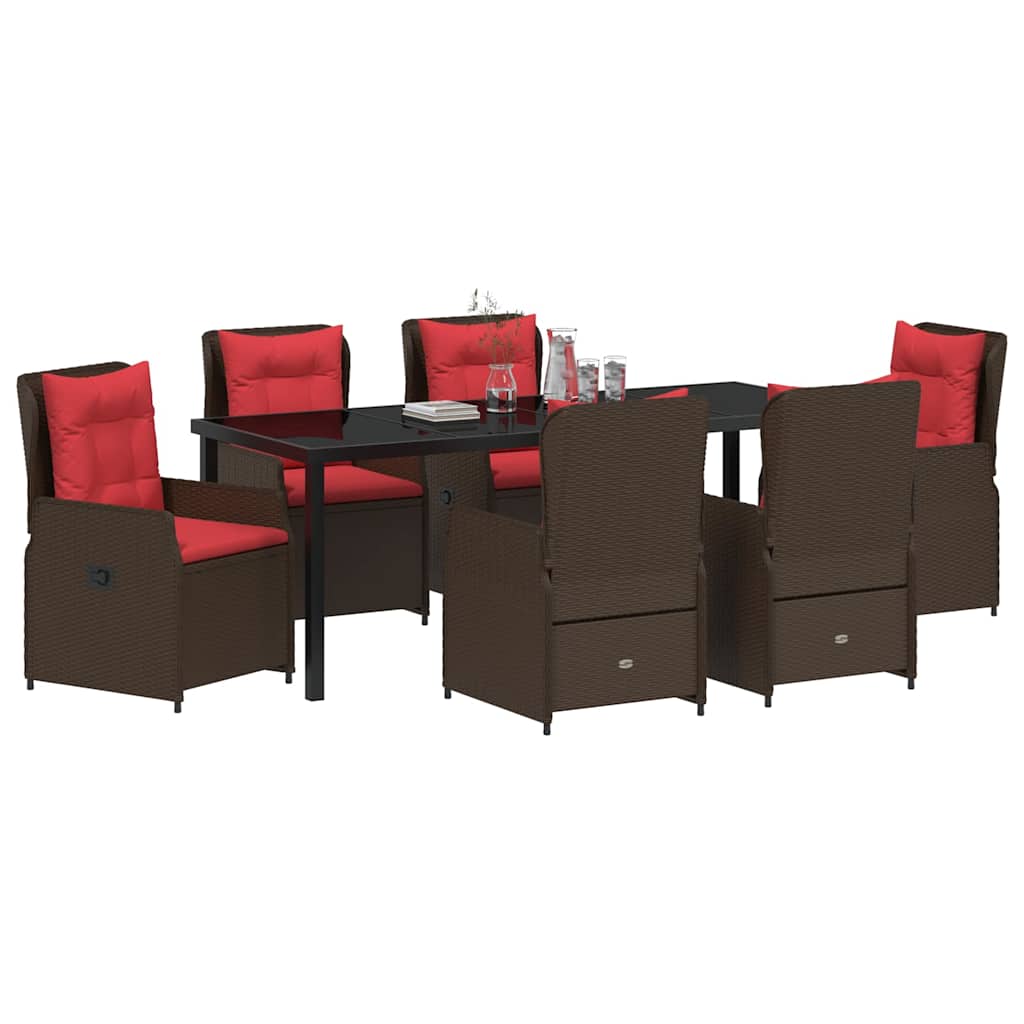 Have Spisebordssæt 7 stk. Brun Poly rattan