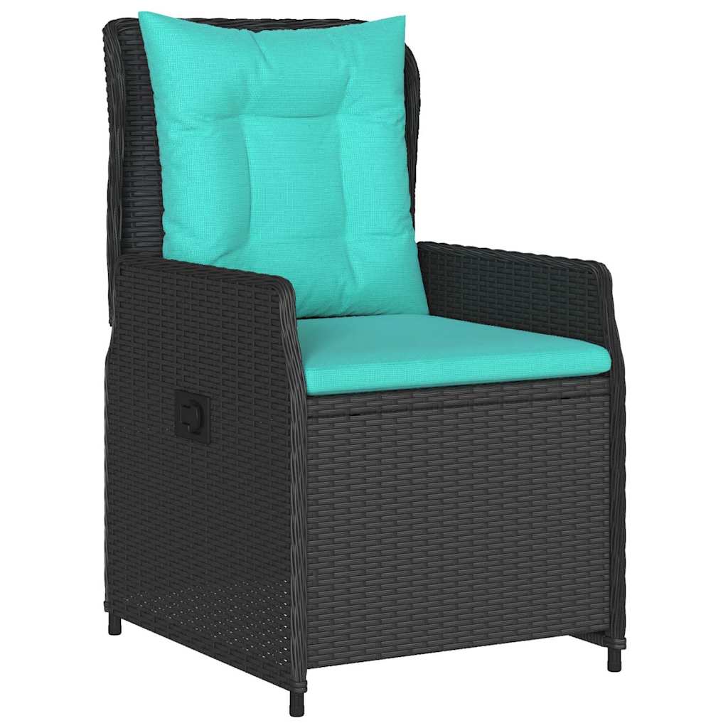 Have Spisebordssæt 7 stk. Sort Poly rattan