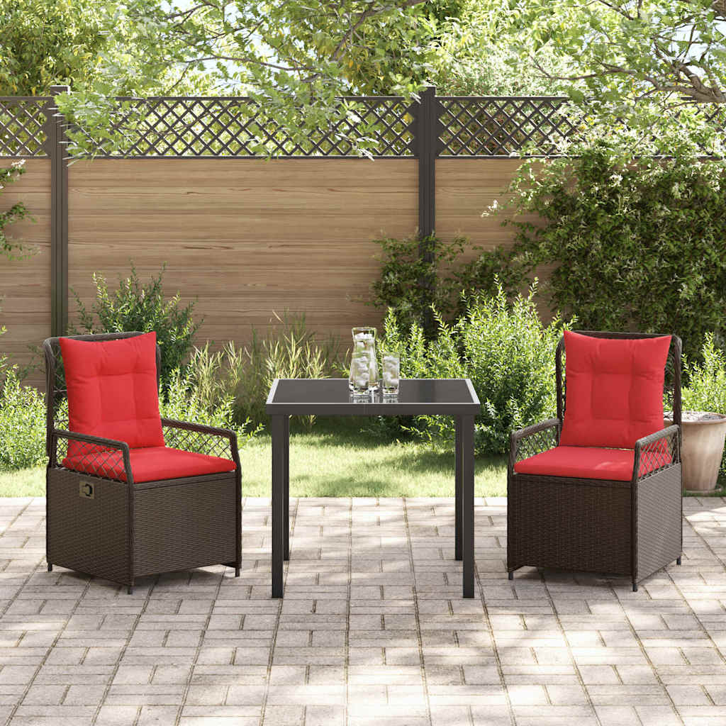 Have Spisebordssæt 3 stk. Brun polyrattan