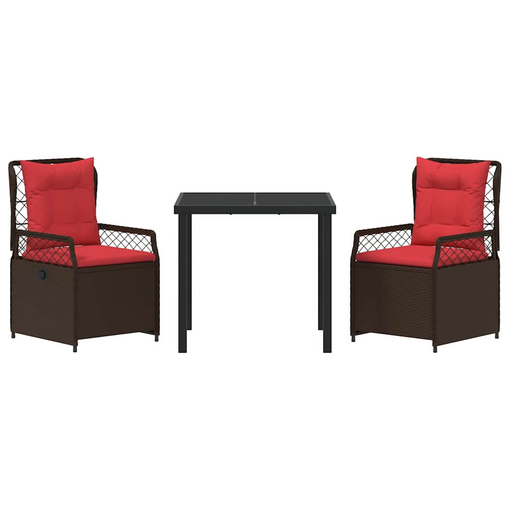 Have Spisebordssæt 3 stk. Brun polyrattan