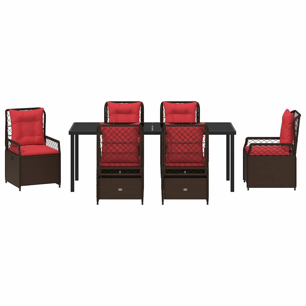 Have Spisebordssæt 7 stk. Brun polyrattan