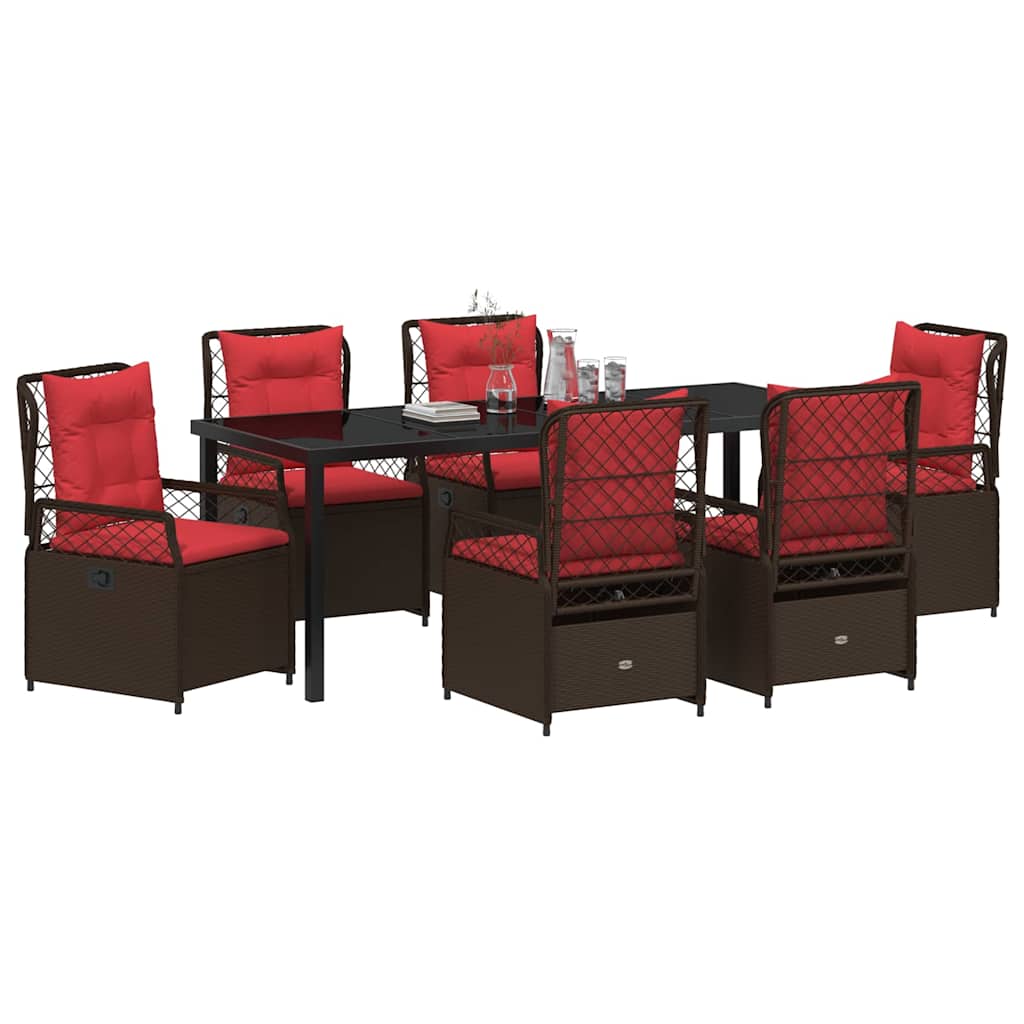 Have Spisebordssæt 7 stk. Brun polyrattan