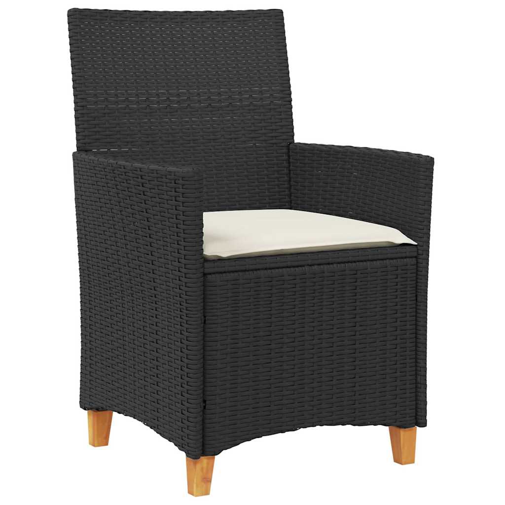 Have Spisebordssæt 9 stk. Sort polyrattan