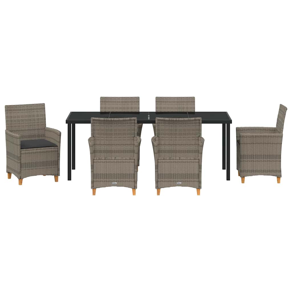 Have Spisebordssæt 7 stk. Grå polyrattan