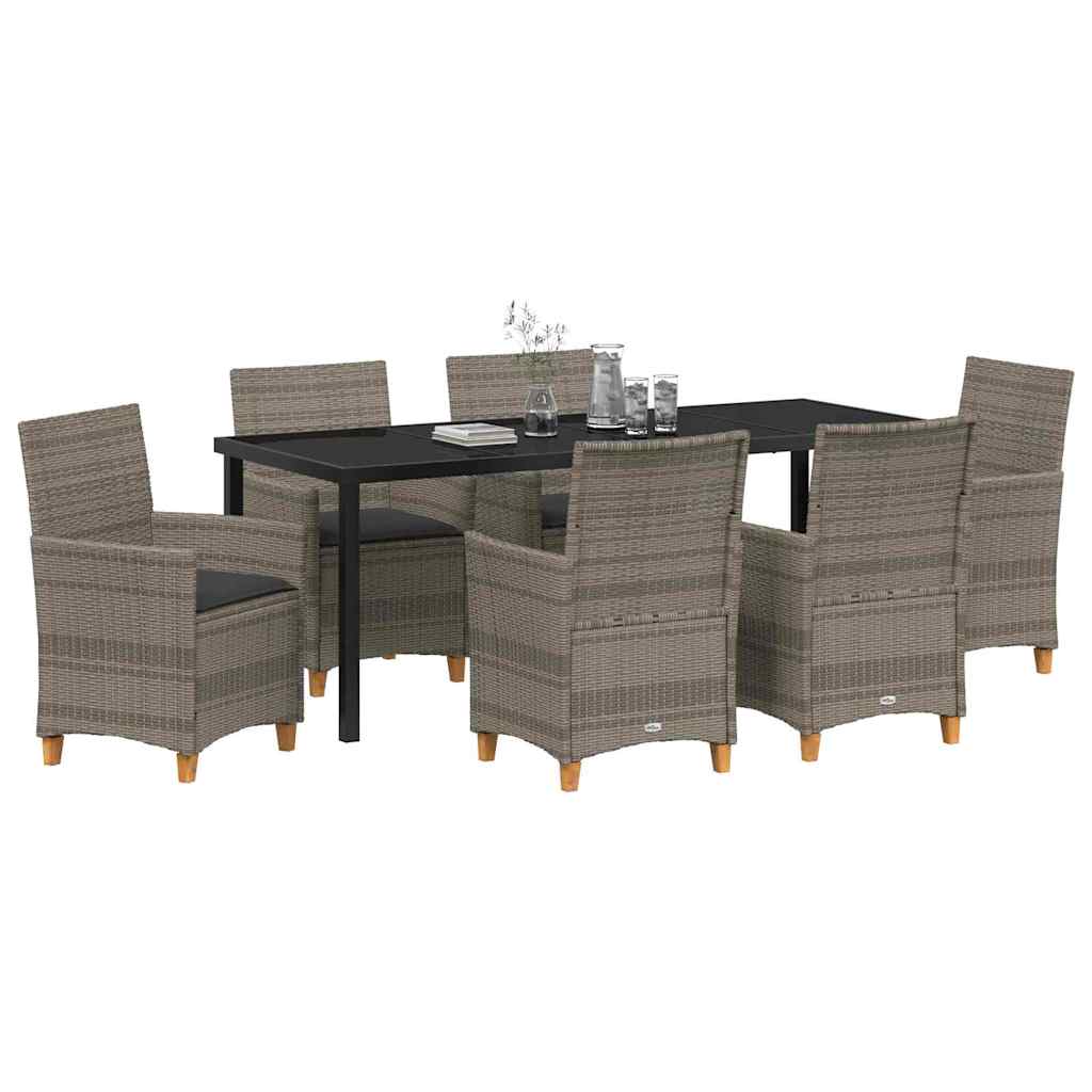 Have Spisebordssæt 7 stk. Grå polyrattan