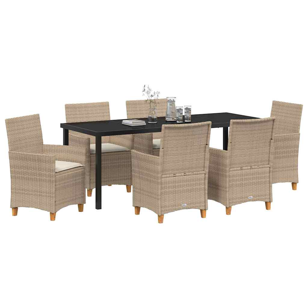 Have Spisebordssæt 7 stk. Beige polyrattan