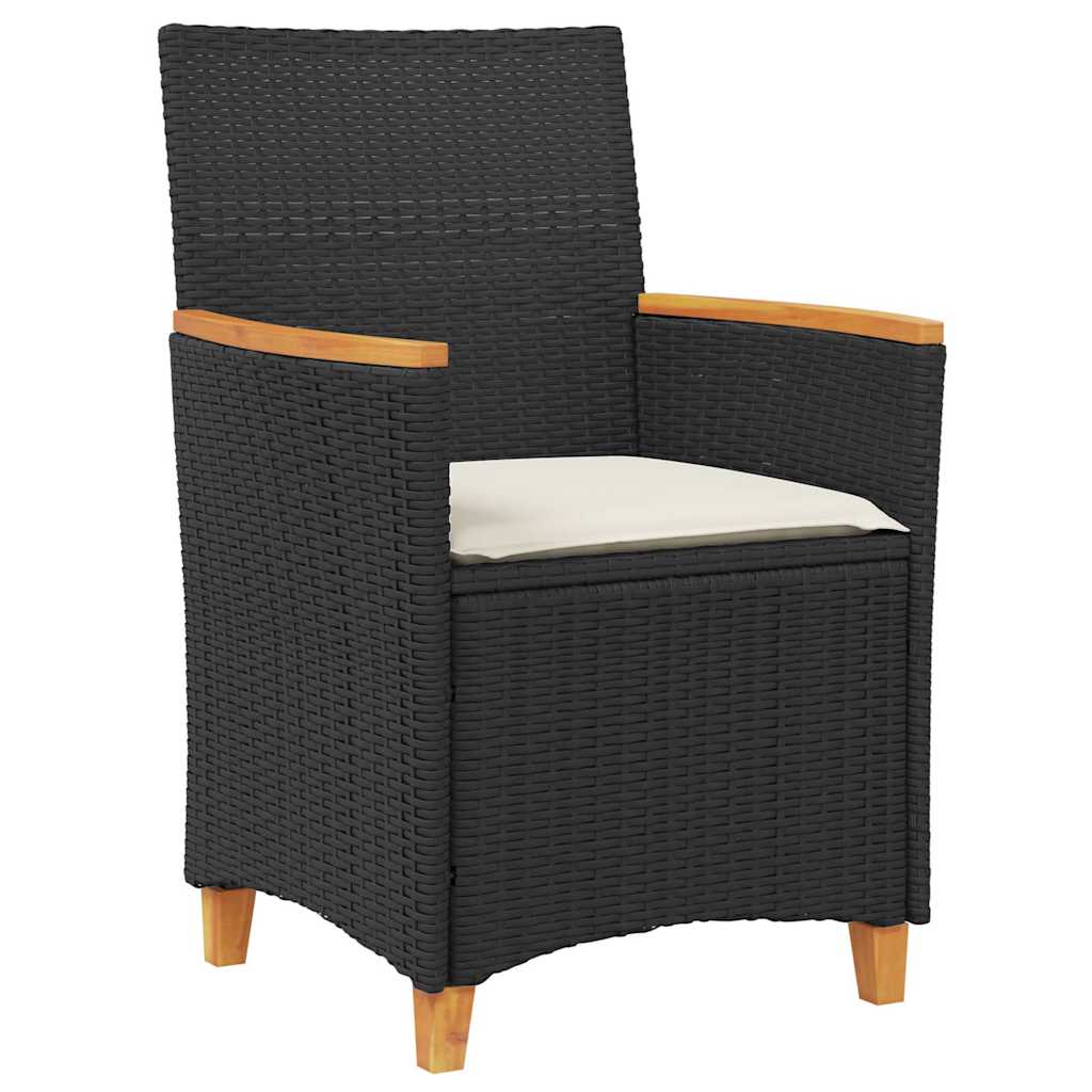Have Spisebordssæt 7 stk. Sort polyrattan