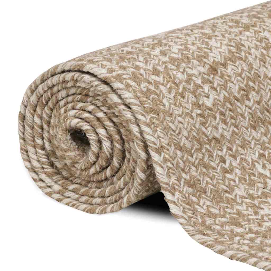 Område tæppe Natur og hvid 80 x 150 cm Jute