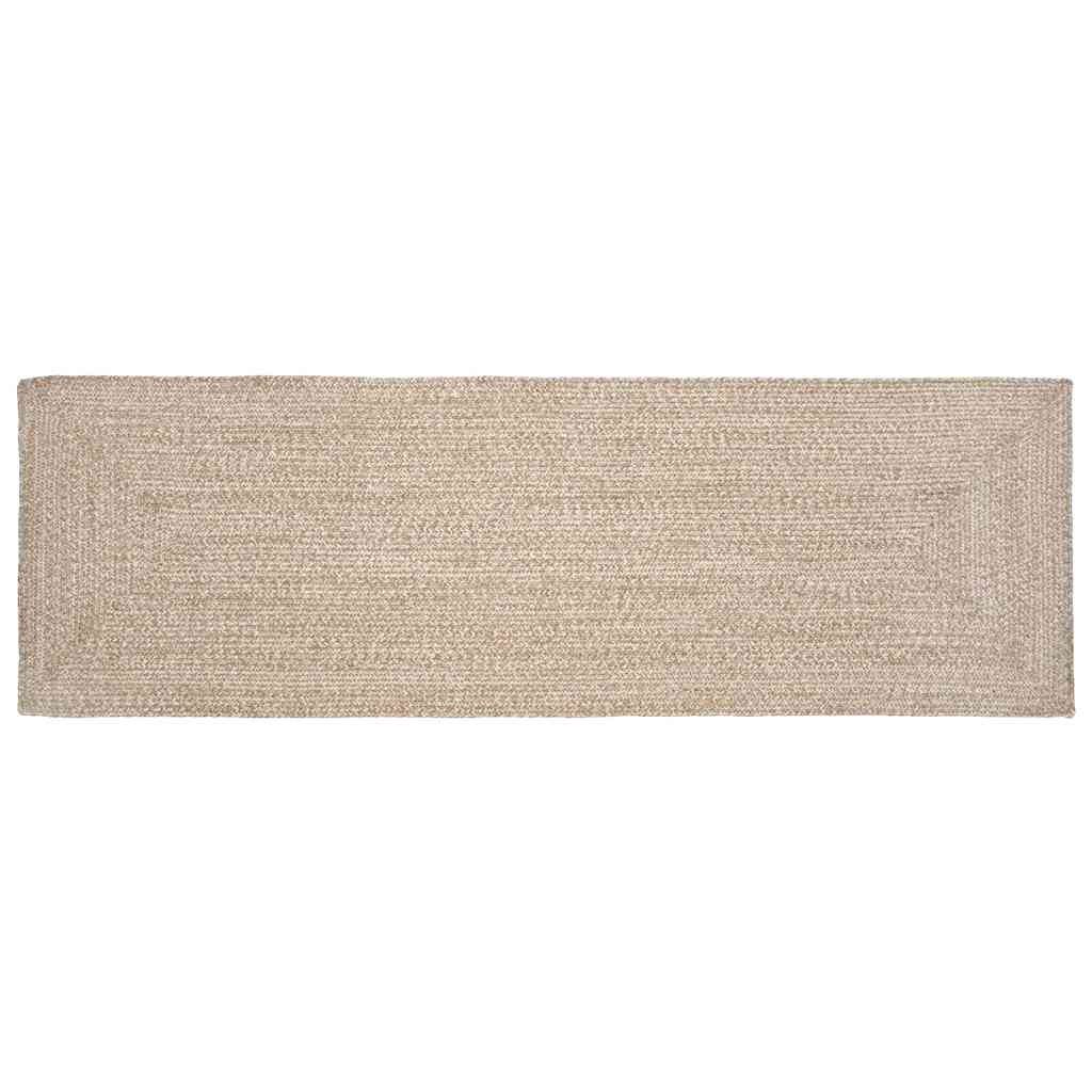 Område tæppe Natur og hvid 80 x 200 cm Jute