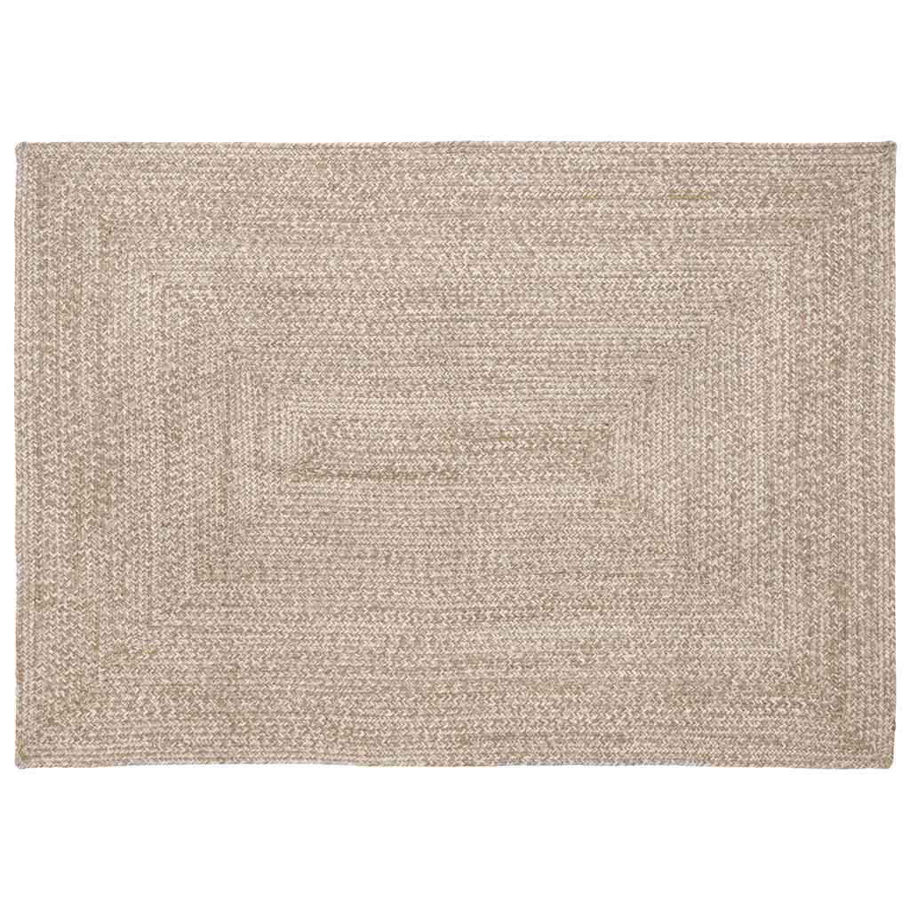 Område tæppe Natur og hvid 140 x 200 cm Jute