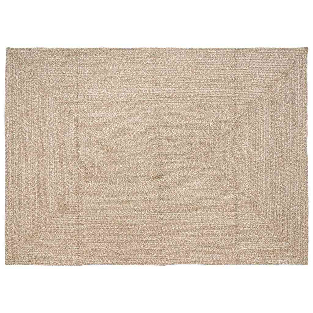 Område tæppe Natur og hvid 160 x 230 cm Jute