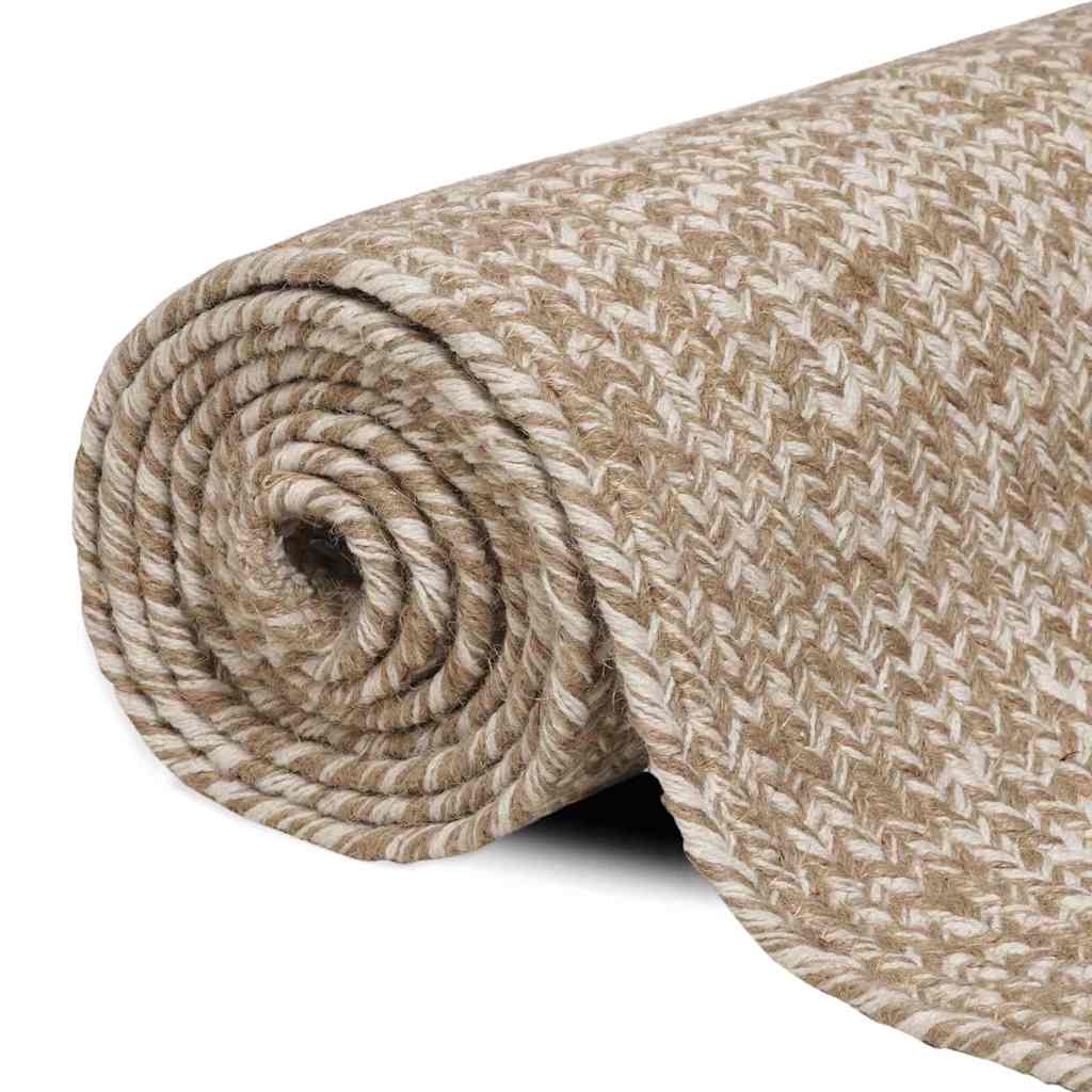 Område tæppe Natur og hvid 240 x 340 cm Jute