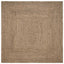 Område tæppe Naturfarvet og sort 240 x 240 cm Jute