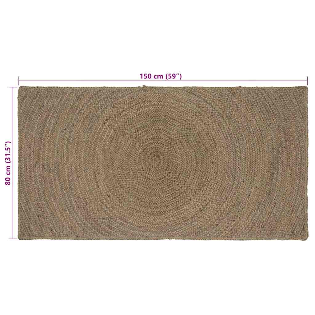 Områdetæpper Grå 80 x 150 cm Jute