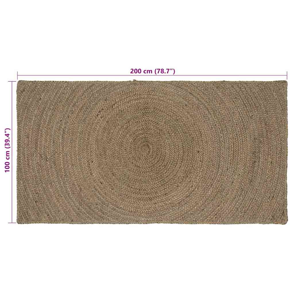 Områdetæpper Grå 100 x 200 cm Jute