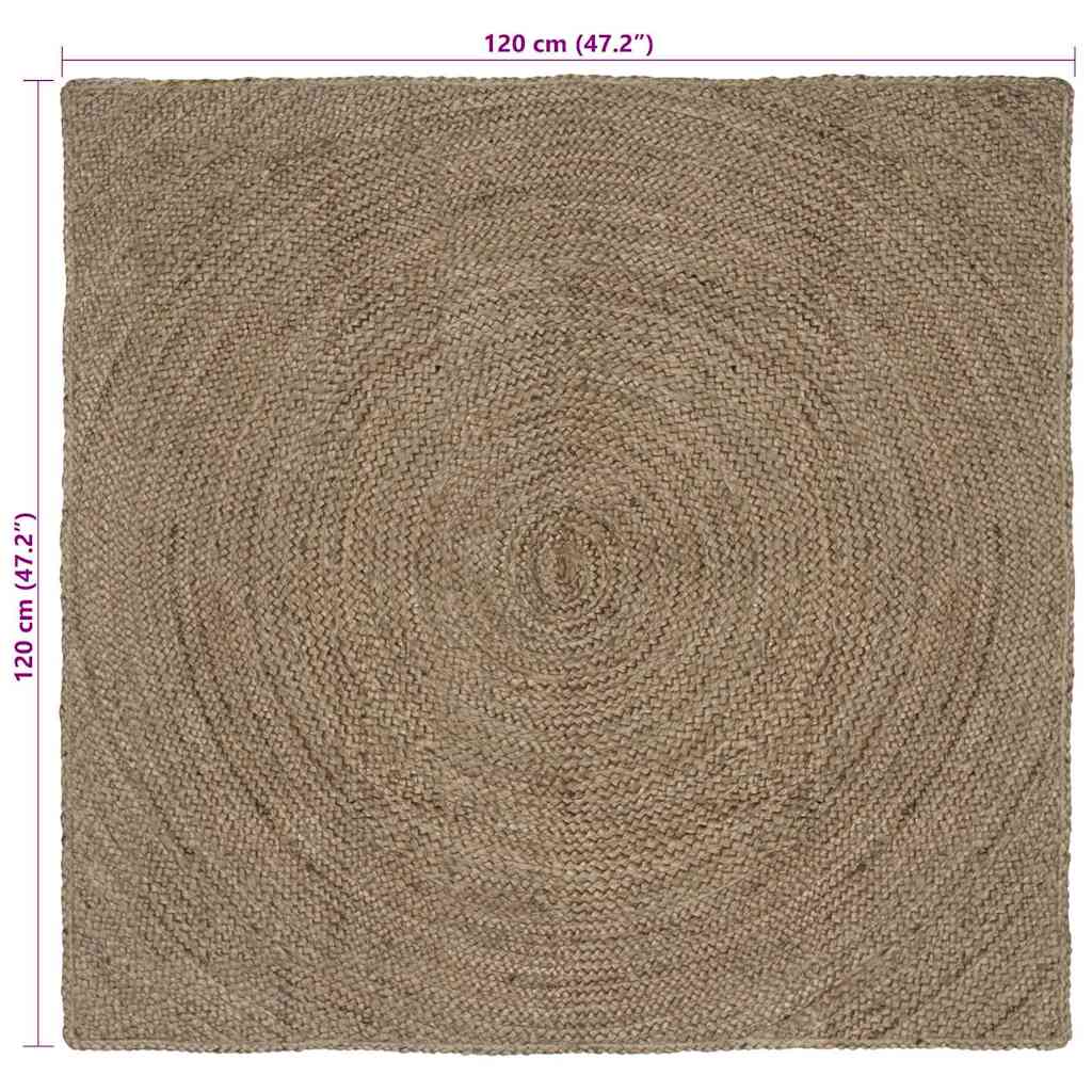Områdetæpper Grå 120 x 120 cm Jute