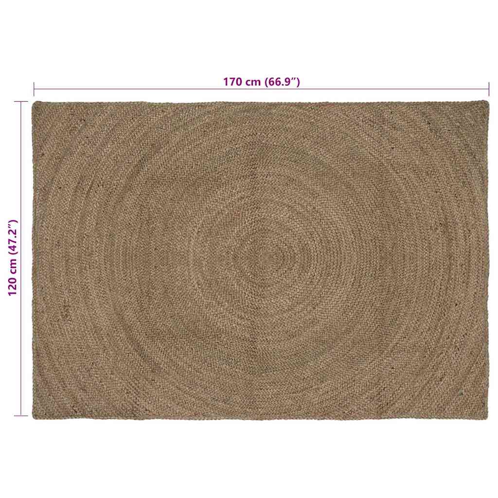 Områdetæpper Grå 120 x 170 cm Jute