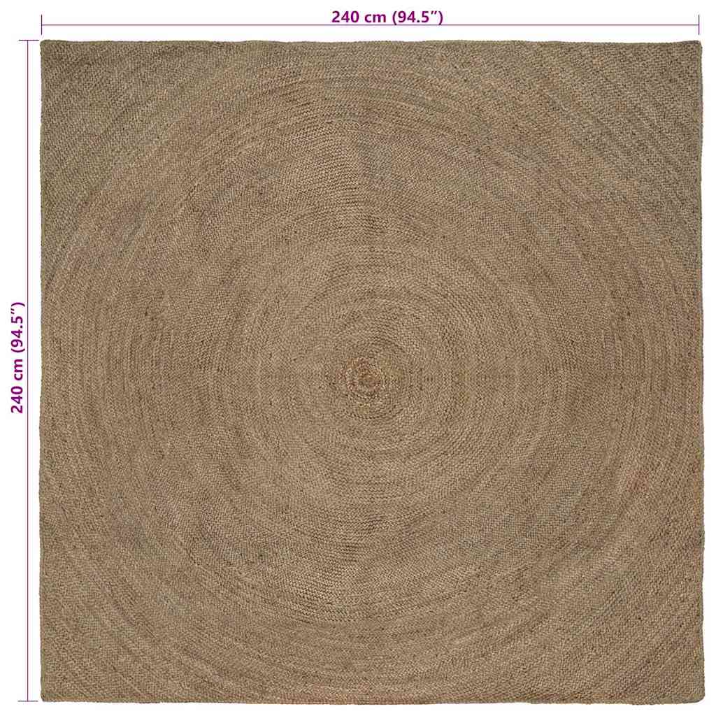 Områdetæpper Grå 240 x 240 cm Jute