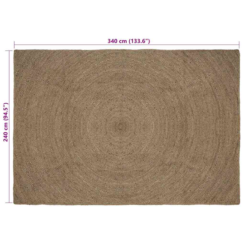 Områdetæpper Grå 240 x 340 cm Jute