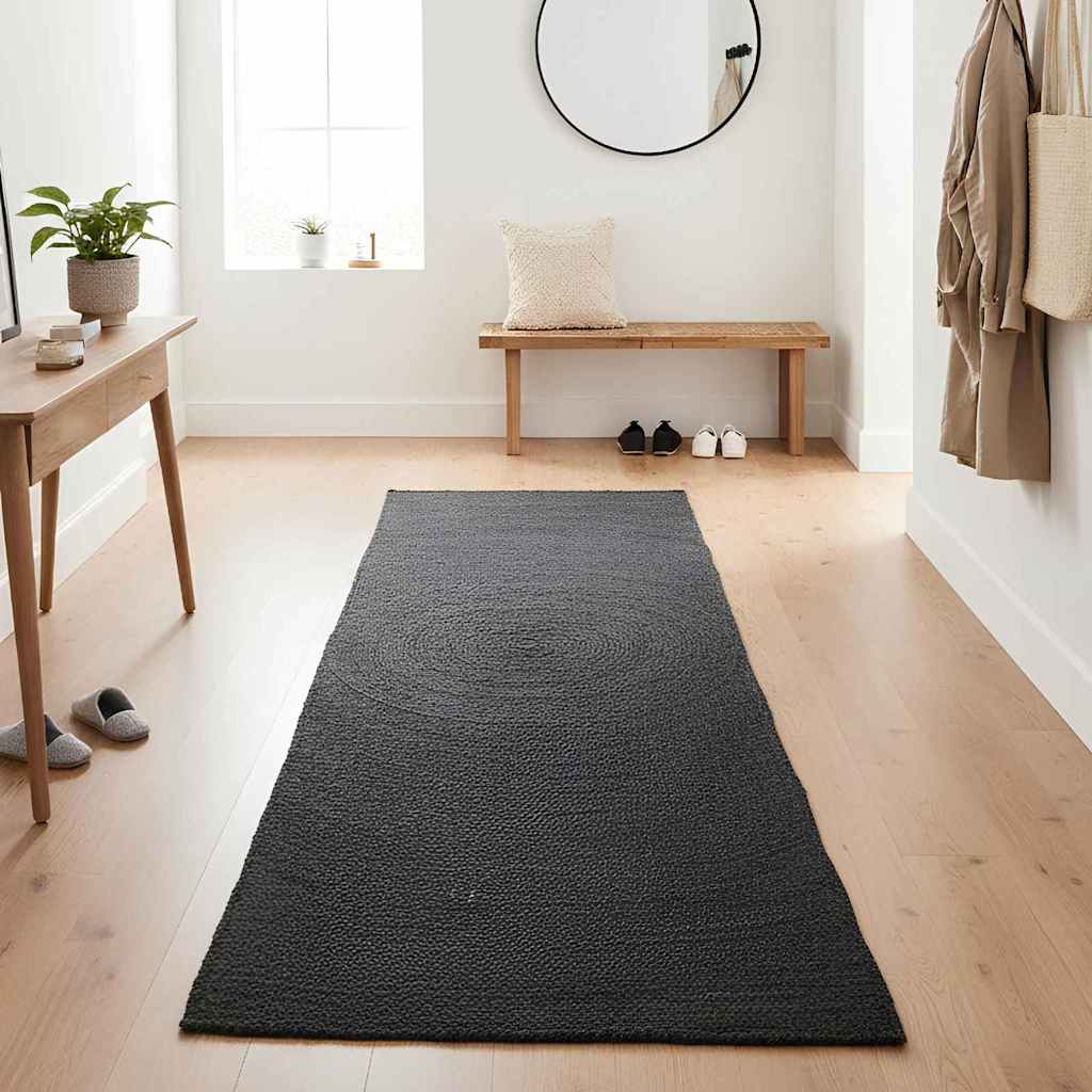 Områdetæpper Mørkegrå 60 x 300 cm Jute