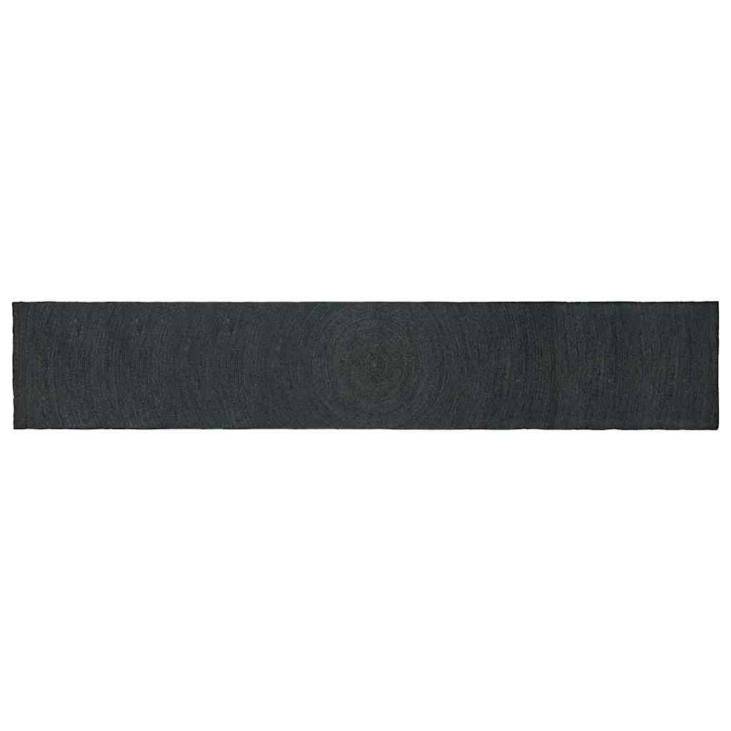 Område tæppe Mørkegrå 80 x 400 cm Jute