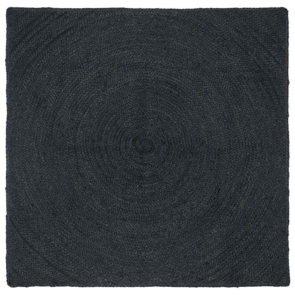 Områdetæpper Mørkegrå 120 x 120 cm Jute