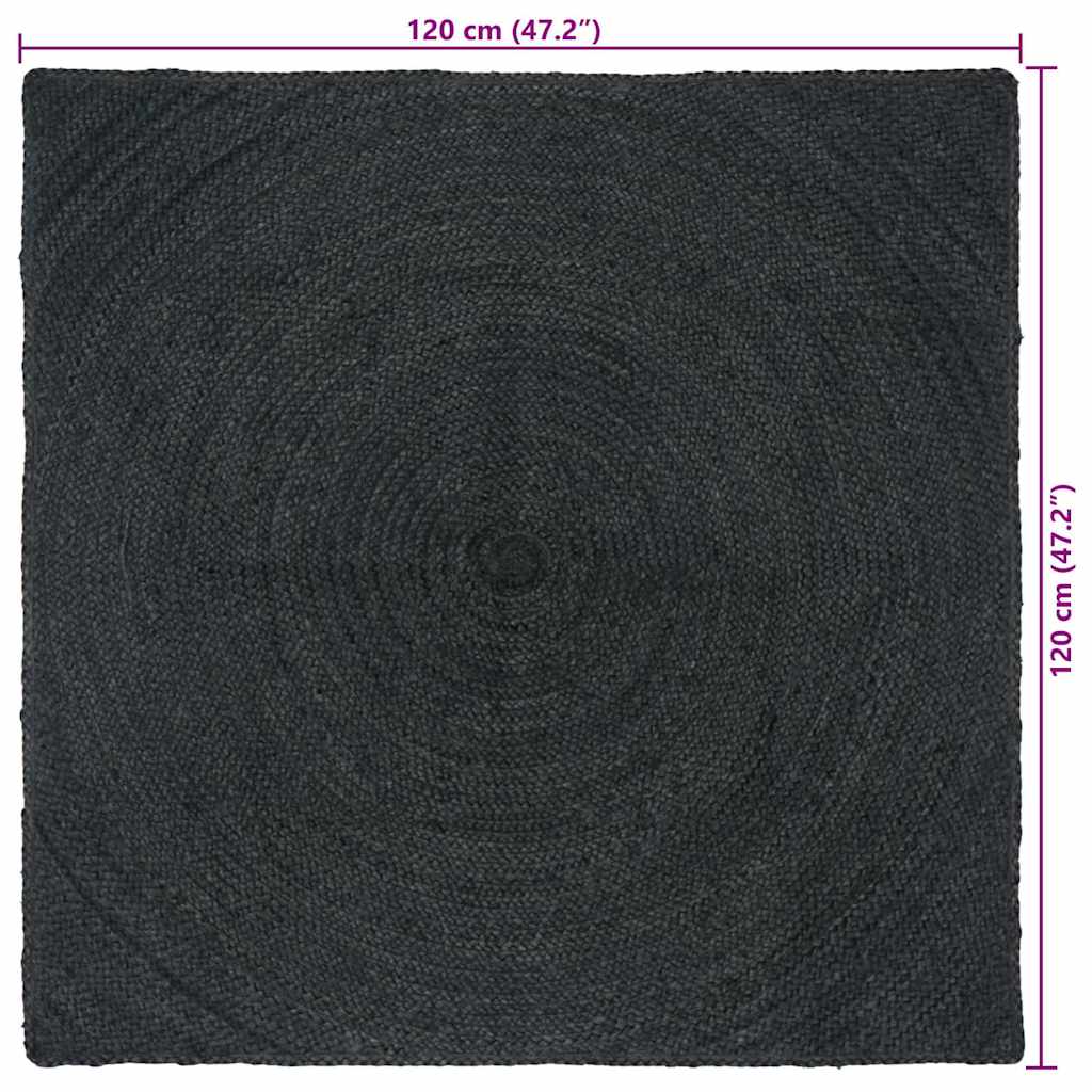 Områdetæpper Mørkegrå 120 x 120 cm Jute