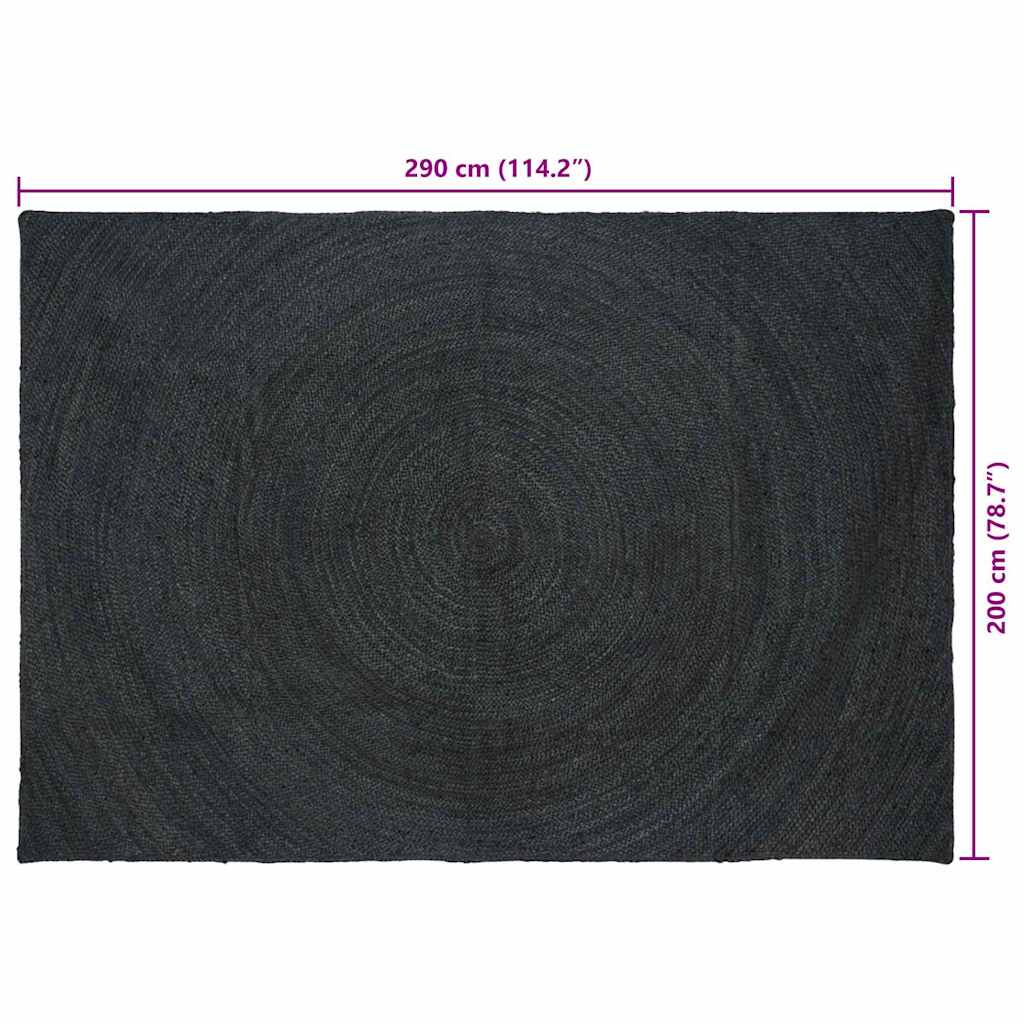 Områdetæpper Mørkegrå 200 x 290 cm Jute