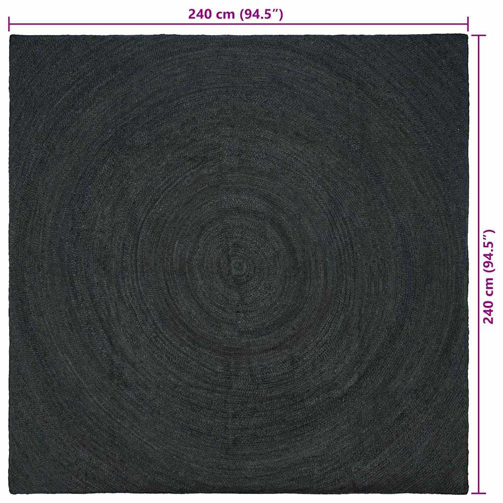 Områdetæpper Mørkegrå 240 x 240 cm Jute