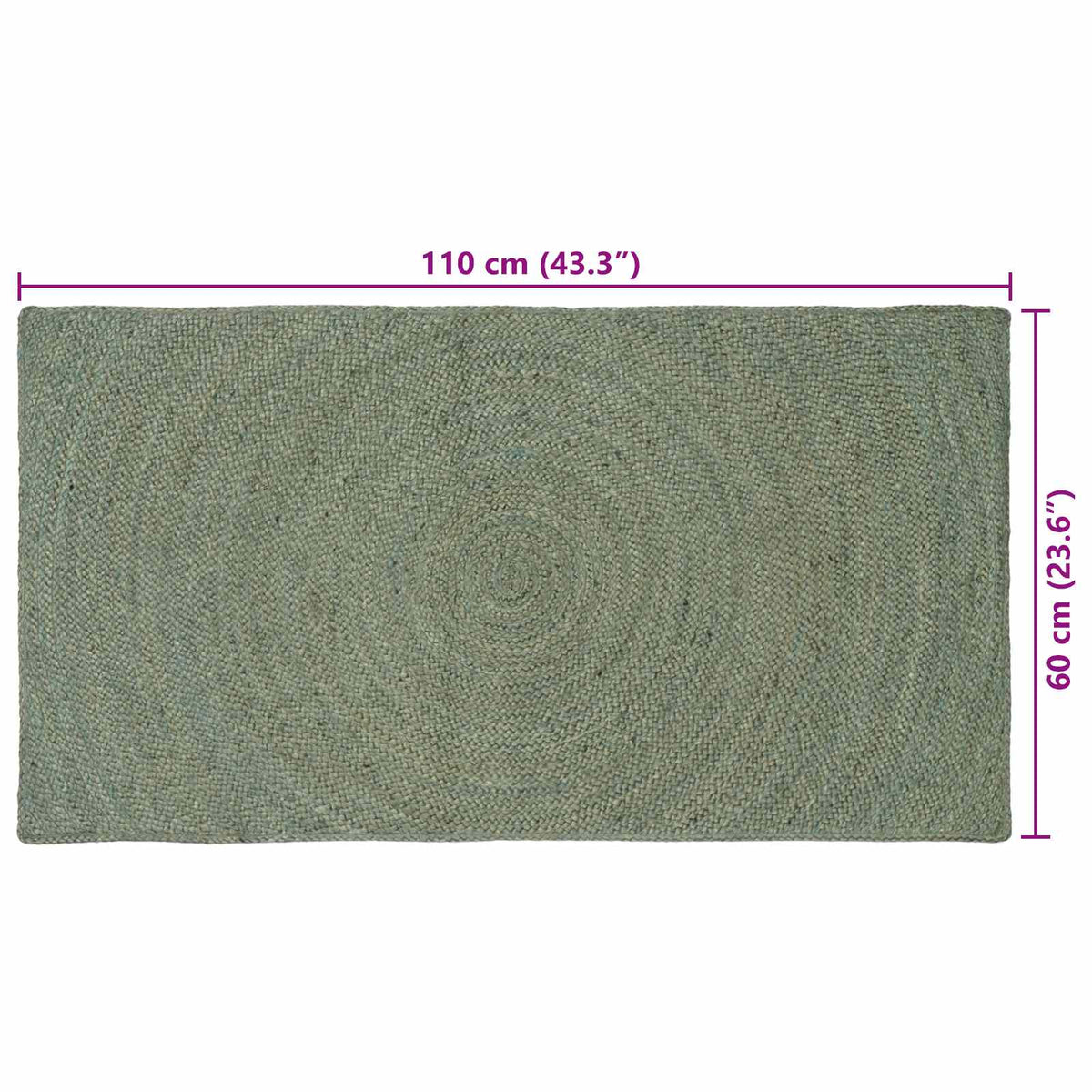 Områdetæpper Olivengrøn 60 x 110 cm Jute