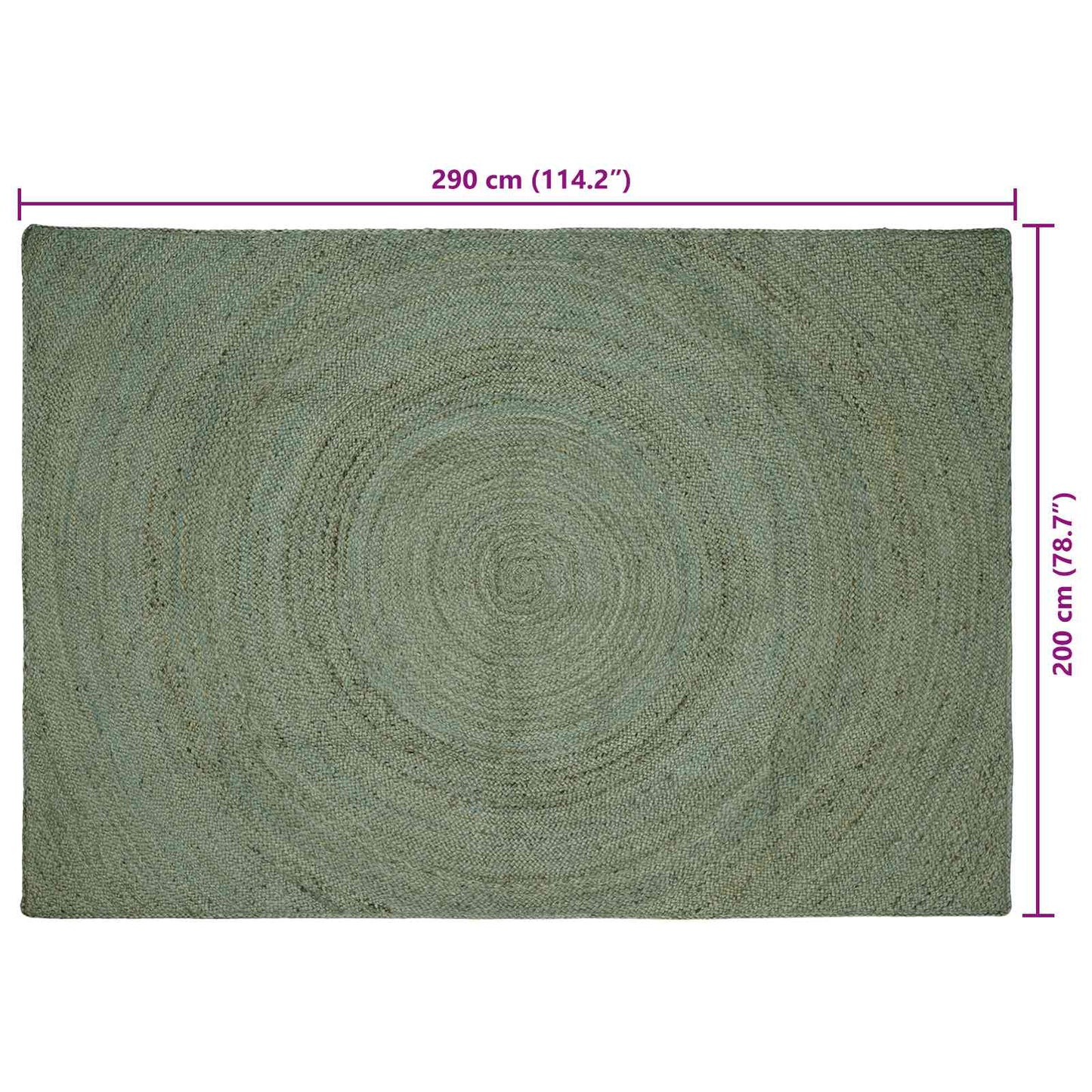 Områdetæpper Olivengrøn 200 x 290 cm Jute