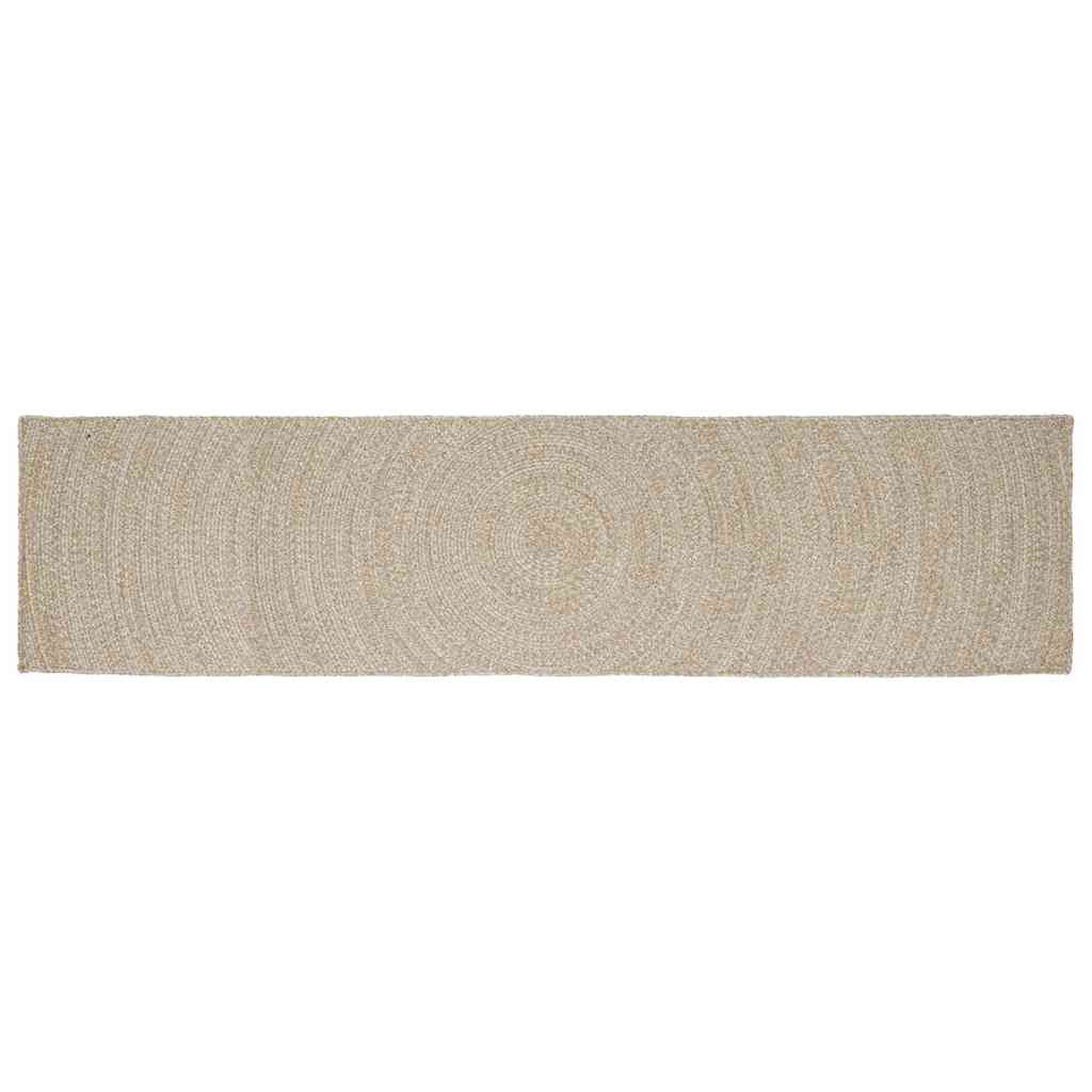 Område tæppe Natur og hvid 60 x 400 cm Jute